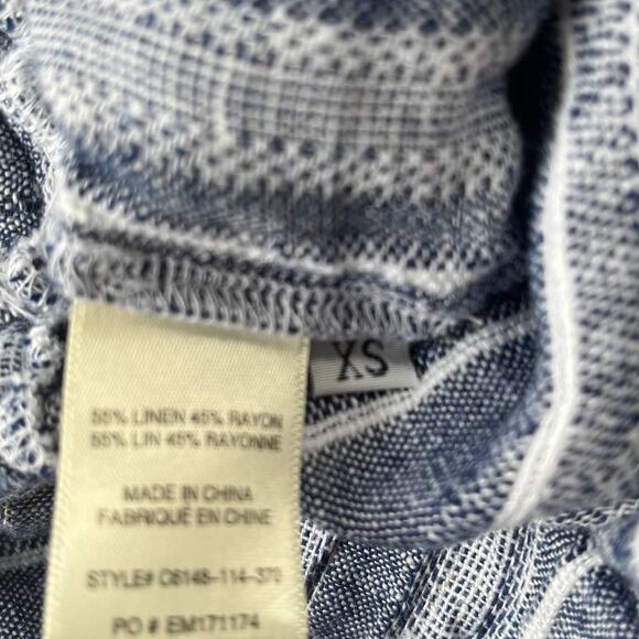 Cloth & Stone Linen W Jumpsuit Sz XS Stripe Open back Tie Boho Coastal Beachy - Picture 9 of 10